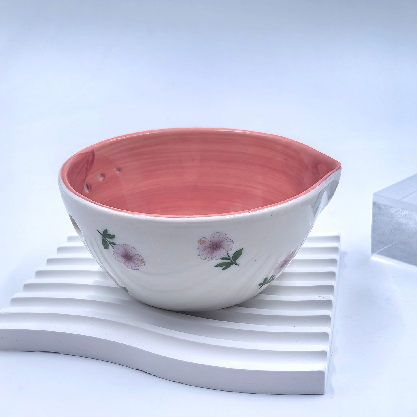 Ceramic Herb Peeling Bowl for Separating Leaves and Stems