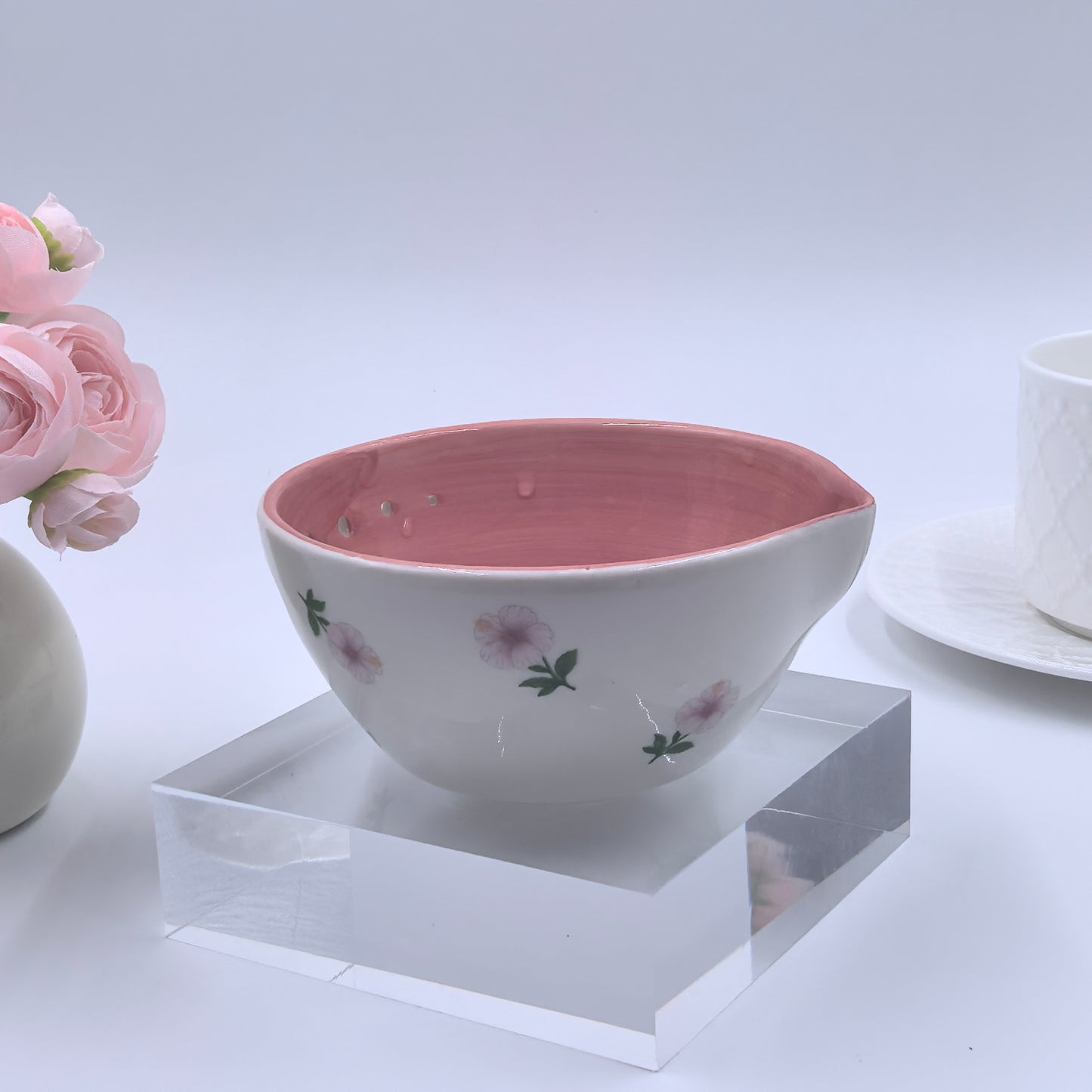 Ceramic Herb Peeling Bowl for Separating Leaves and Stems