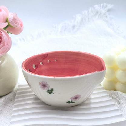 Ceramic Herb Peeling Bowl for Separating Leaves and Stems