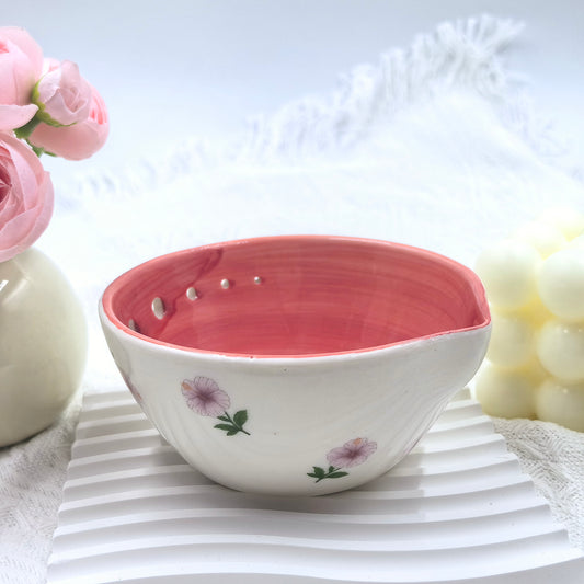 Ceramic Herb Peeling Bowl for Separating Leaves and Stems