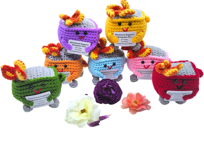Handmade Emotional Support Dumpster Fire Crochet for Stress Relief & Anxiety Comfort