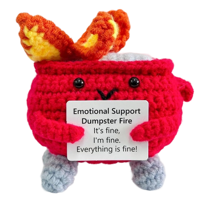 Handmade Emotional Support Dumpster Fire Crochet for Stress Relief & Anxiety Comfort