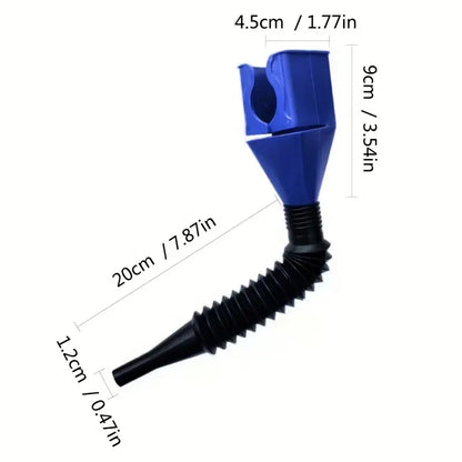 Flexible Retractable Automotive Fuel Funnel with Snap Design