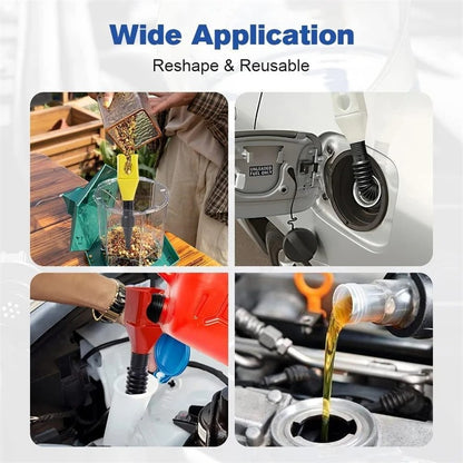 Flexible Retractable Automotive Fuel Funnel with Snap Design